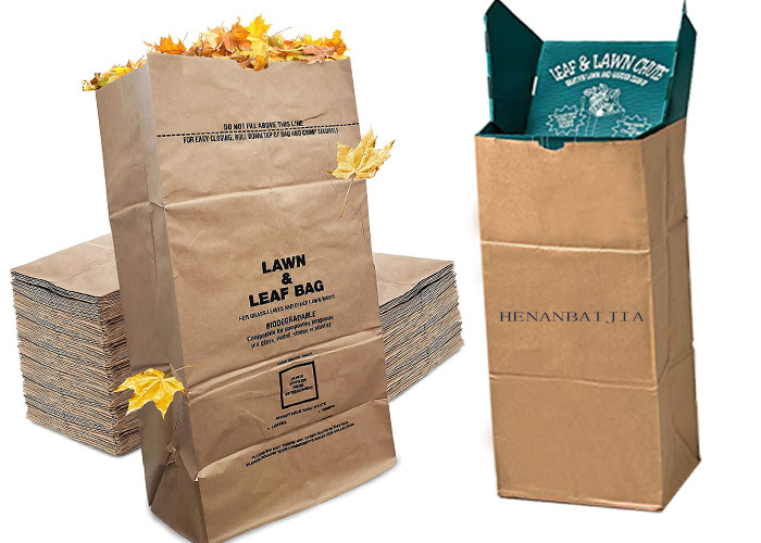 Heavy Duty Kraft Paper Lawn Paper Bags Brown 30 Gallons Yard Waste Leaf